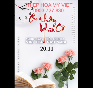 Mẫu thiệp 20-11 đẹp nhất tặng thầy cô - Thiệp Hoa Mỹ Việt