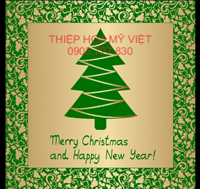 Mẫu thiệp giáng sinh cao cấp giấy mỹ thuật - Thiệp Hoa Mỹ Việt