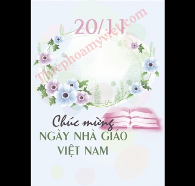 Thiệp mừng ngày nhà giáo Vệt Nam - Thiệp Hoa Mỹ Việt