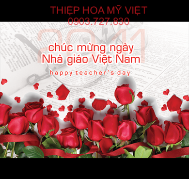 Thiệp nhà giáo 20-11 mẫu đẹp - Thiệp Hoa Mỹ Việt