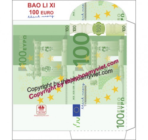 BAO LÌ XÌ tiền 100 euro