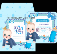 Thiệp Mời Thôi Nôi Bé Trai